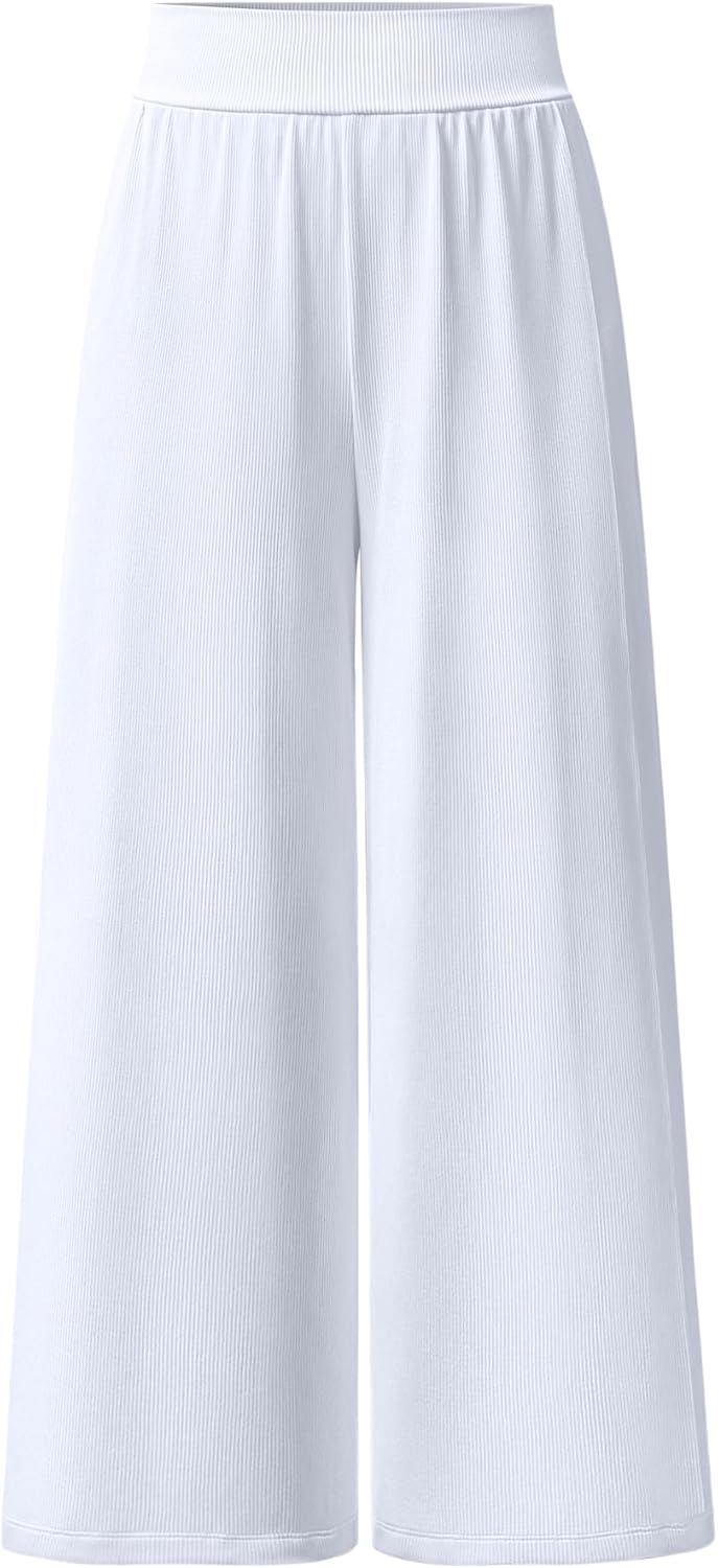 OQQ Women Pants Wide Leg High Waist Casual Lounge Pant Travel Vacation Trousers