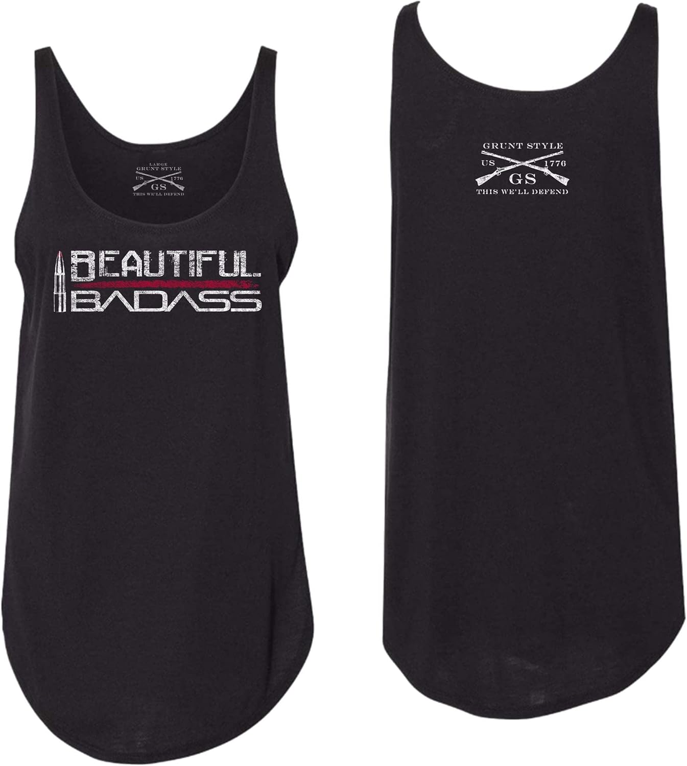 Grunt Style Beautiful Badass Women's Flowy Tank Top