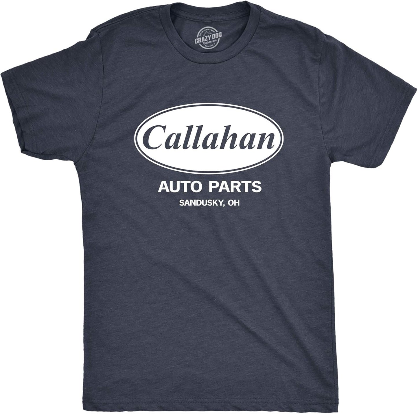 Crazy Dog Mens Callahan Auto Parts T Shirt Funny Graphic Novelty Tee
