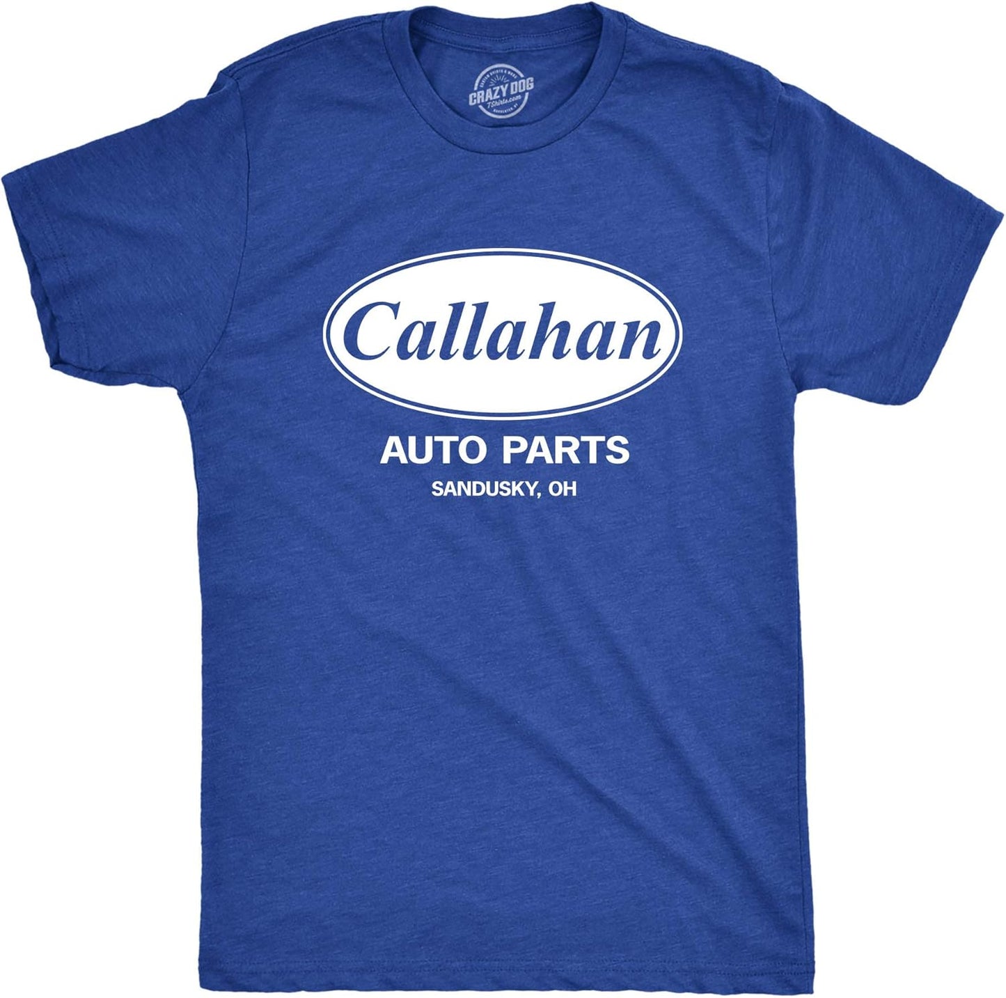 Crazy Dog Mens Callahan Auto Parts T Shirt Funny Graphic Novelty Tee