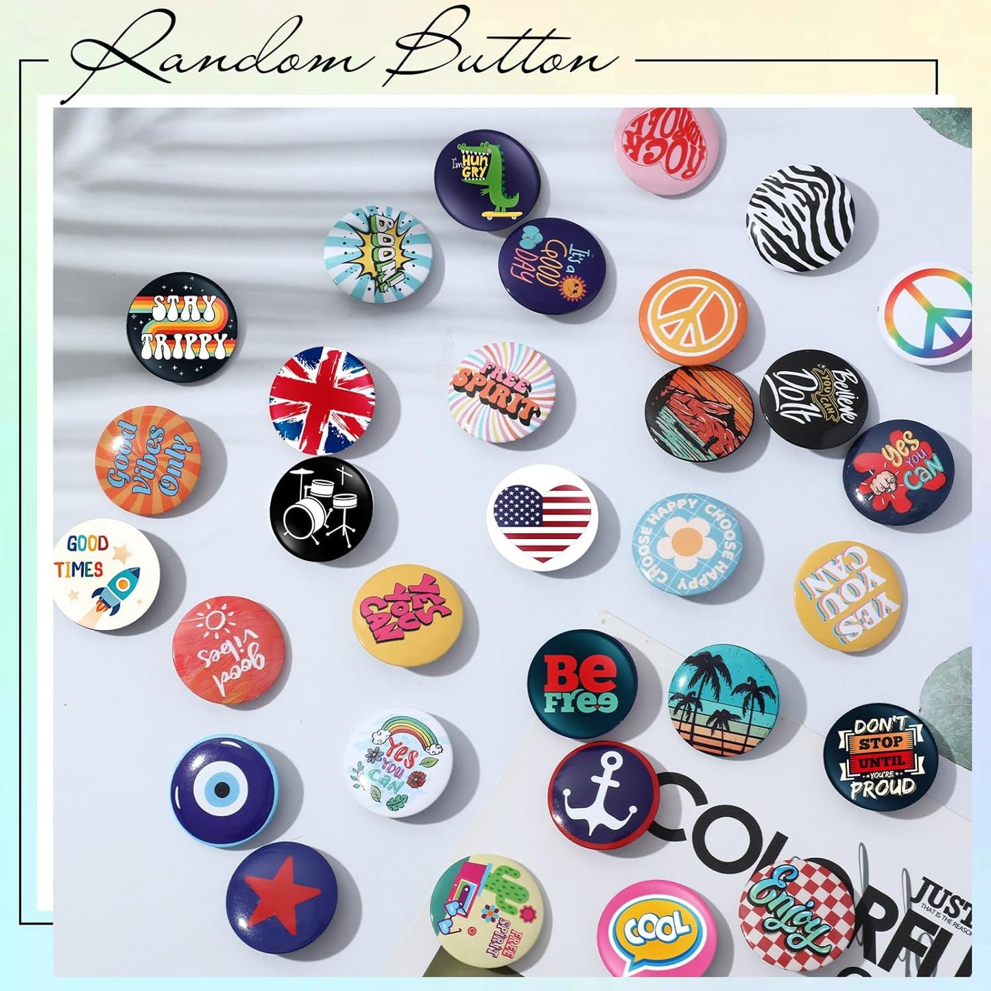 Kigeli 30 Pack 80's Buttons Pins 1 Inches/ 25 mm Retro Punk Button Pin Slogans Sayings Pinback Buttons for Backpacks Bags Hats Jeans