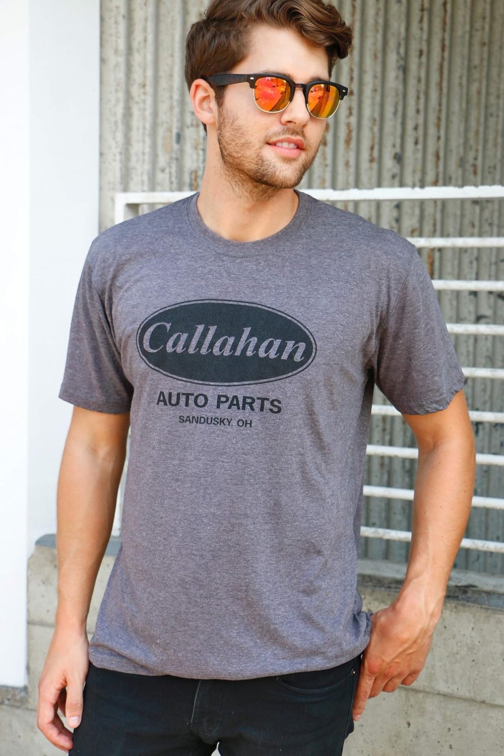 Crazy Dog Mens Callahan Auto Parts T Shirt Funny Graphic Novelty Tee