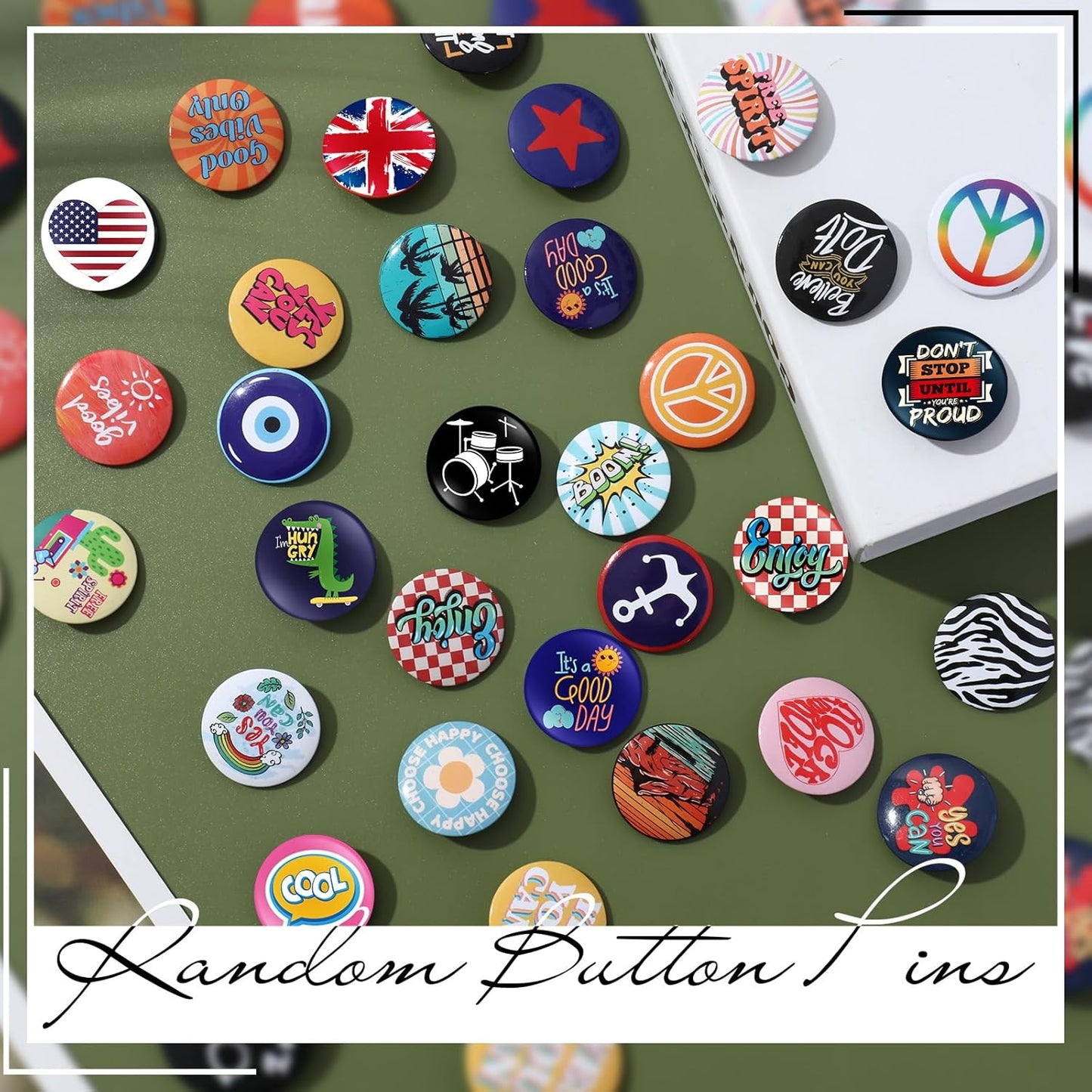Kigeli 30 Pack 80's Buttons Pins 1 Inches/ 25 mm Retro Punk Button Pin Slogans Sayings Pinback Buttons for Backpacks Bags Hats Jeans