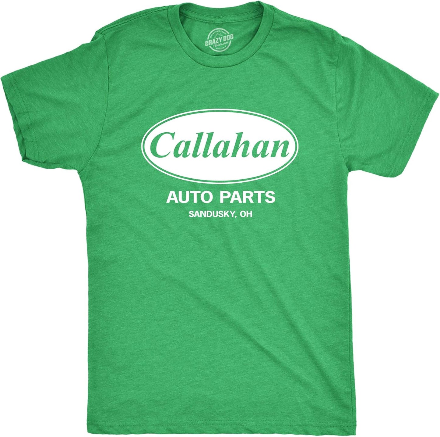 Crazy Dog Mens Callahan Auto Parts T Shirt Funny Graphic Novelty Tee