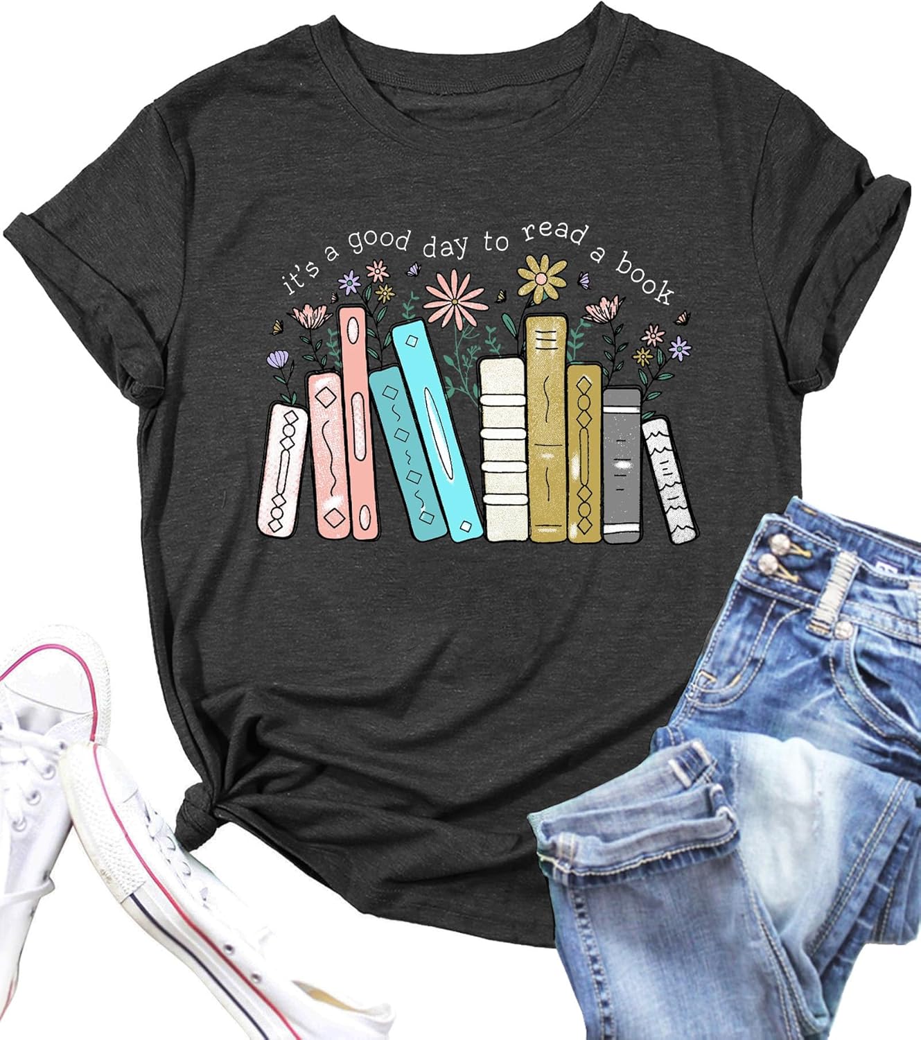 PECHAR Banned Book T Shirt Womens It's a Good Day to Read a Book Graphic Tee Tops Reader Lover Gifts Blouse Shirts