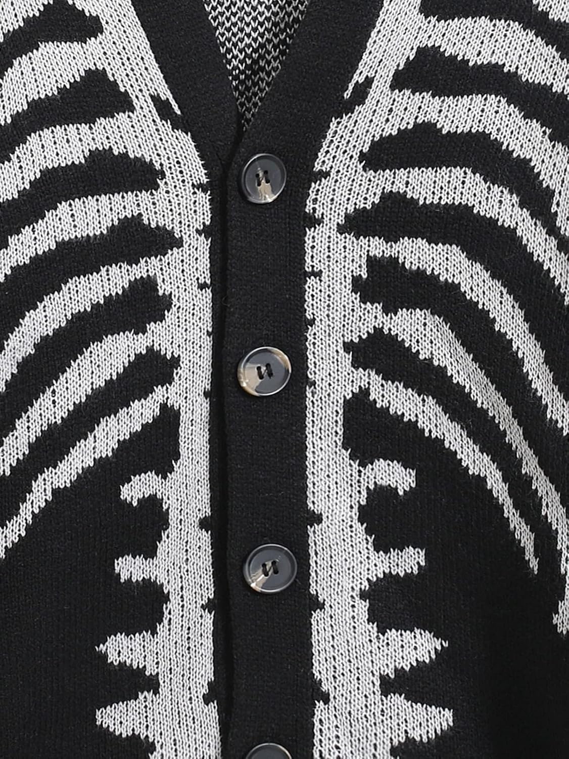 SHENHE Men's Skeleton Pattern Cardigan Sweaters Long Sleeve Unisex Outwear Knitted Coats