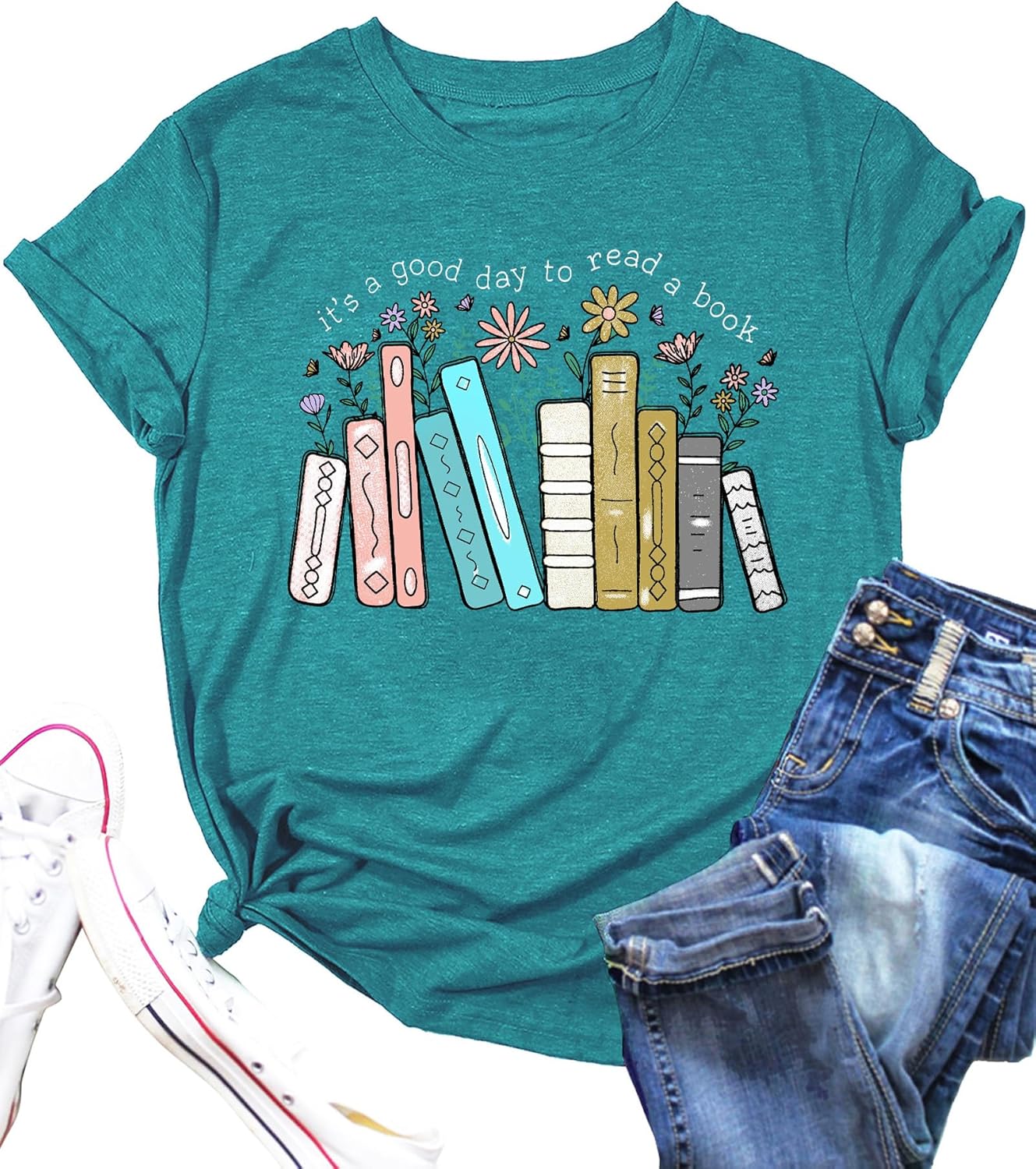 PECHAR Banned Book T Shirt Womens It's a Good Day to Read a Book Graphic Tee Tops Reader Lover Gifts Blouse Shirts