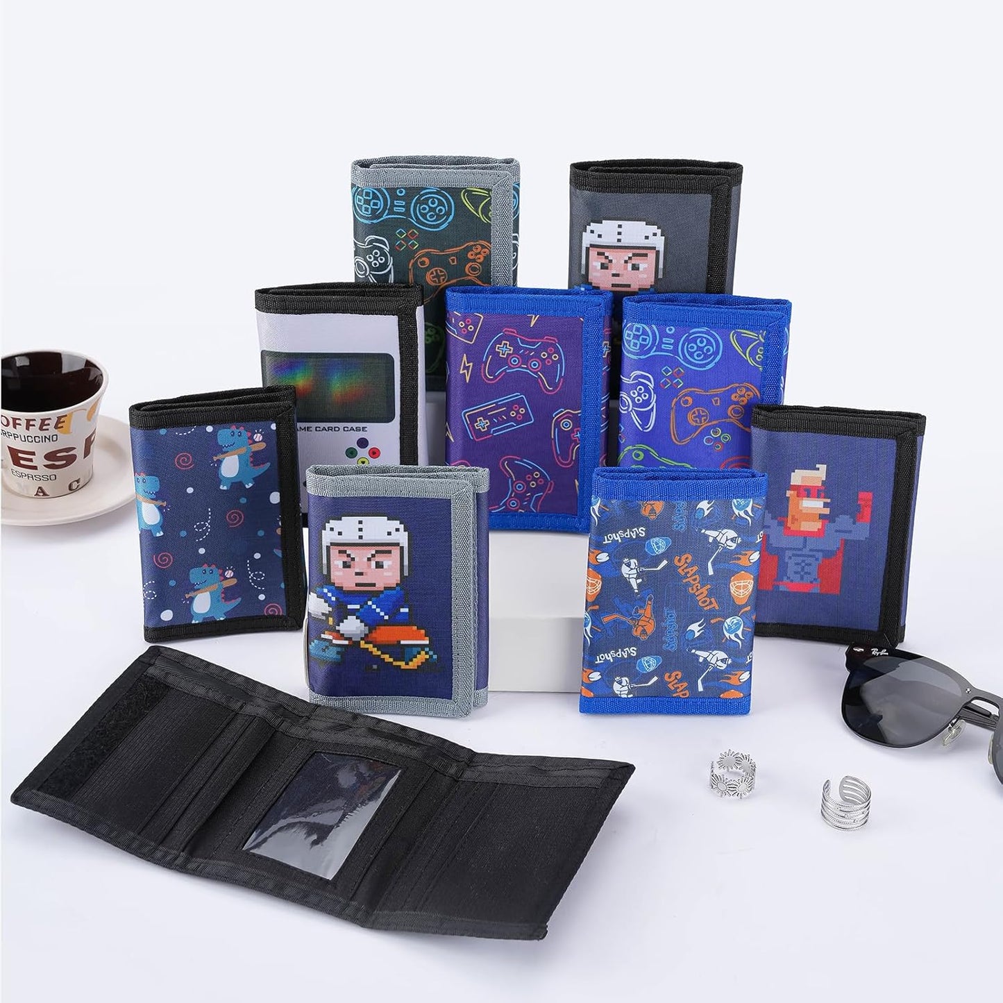 Leehoom Kids Wallet for Boys Girls, Trifold RFID Wallet with Key Chain and Zipper Pocket for Kids 4-18 Novelty Birthday Gifts, Coin Pouch Purse for Children Teens Outdoor Sports -Spider2