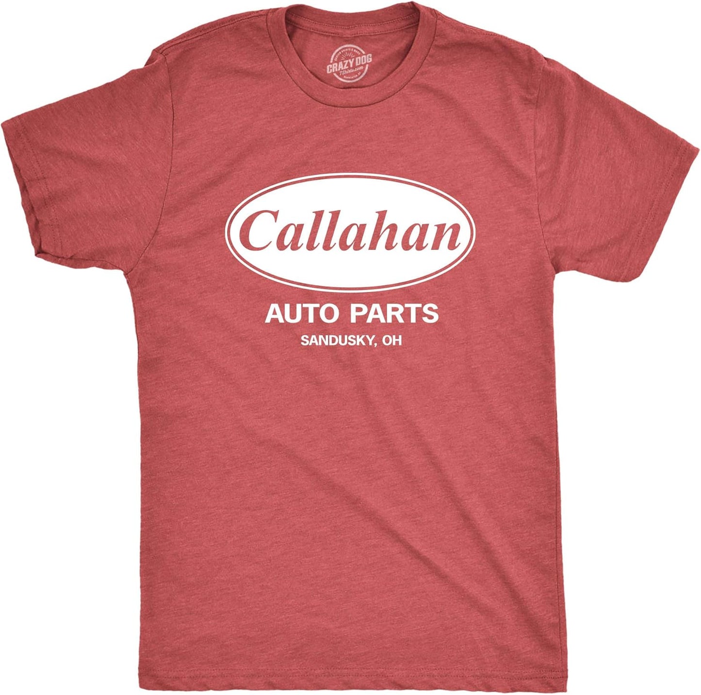 Crazy Dog Mens Callahan Auto Parts T Shirt Funny Graphic Novelty Tee