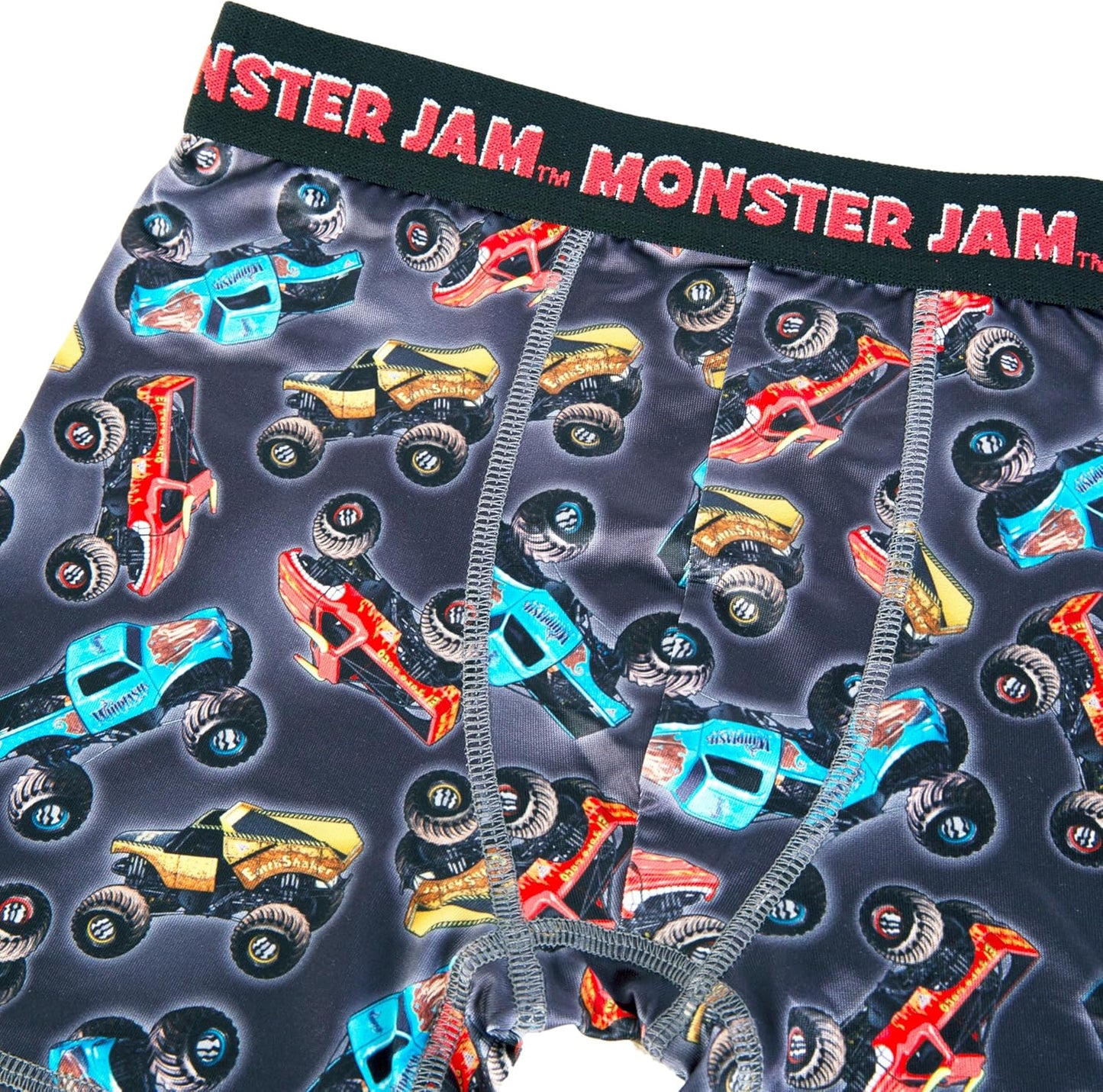 Monster Jam Boys' Exclusive 7-pk Athletic Boxer Briefs with Grave Digger, El Toro Loco & More, 2