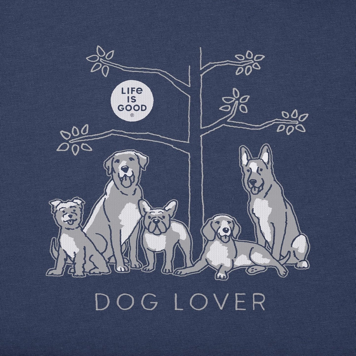 Life is Good Women's Dog Lover Tree Cotton Crewneck Tee Short Sleeve Graphic