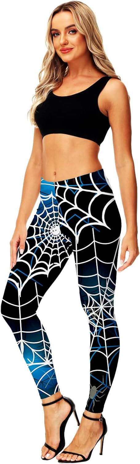 AOBUTE Women's Halloween Leggings Stretchy Printed Legging Tights