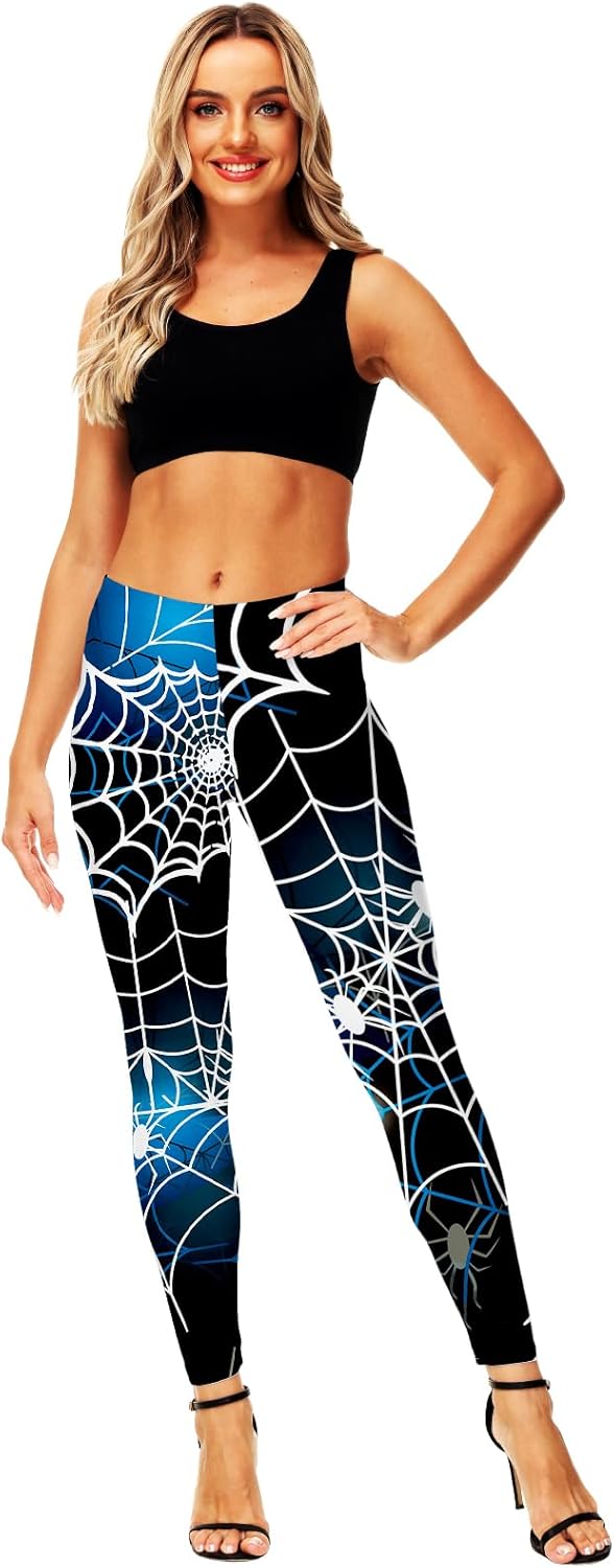 AOBUTE Women's Halloween Leggings Stretchy Printed Legging Tights