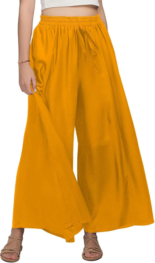 Joob Joob Wide Leg Pants for Women - High Waist Casual Women's Palazzo Pants - Flowy Elastic Waisted Trousers with Pockets