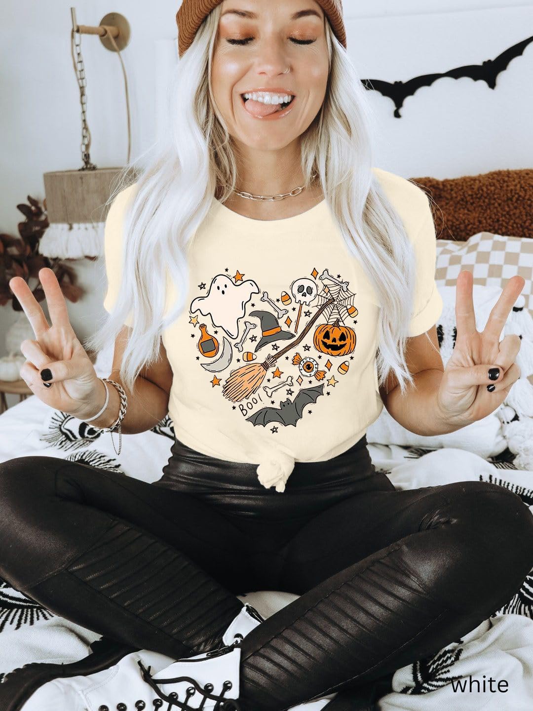 Halloween Teacher Shirts for Women Read More Books Ghost Shirt Spooky Bookish Halloween Shirts Short Sleeve Fall Tee Top