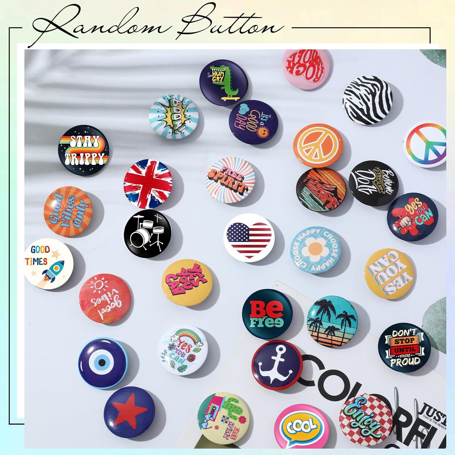 Kigeli 30 Pack 80's Buttons Pins 1 Inches/ 25 mm Retro Punk Button Pin Slogans Sayings Pinback Buttons for Backpacks Bags Hats Jeans
