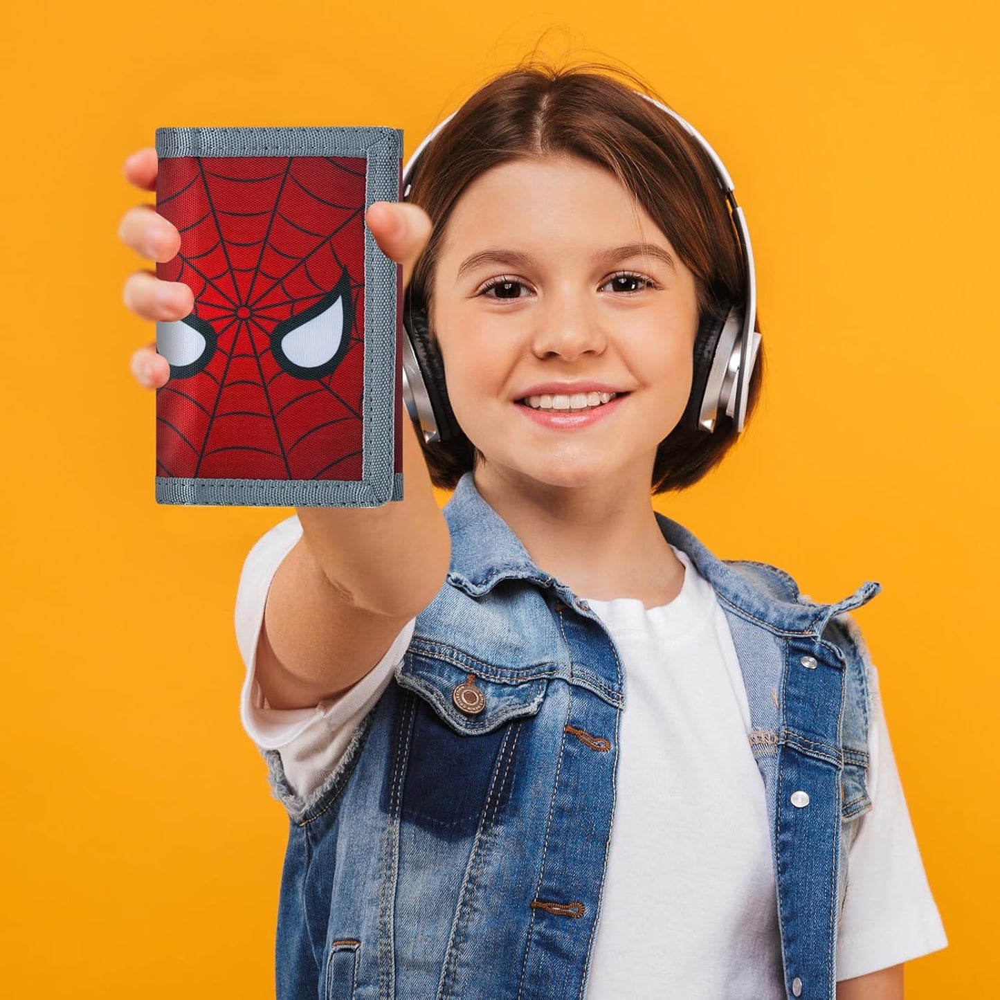 Leehoom Kids Wallet for Boys Girls, Trifold RFID Wallet with Key Chain and Zipper Pocket for Kids 4-18 Novelty Birthday Gifts, Coin Pouch Purse for Children Teens Outdoor Sports -Spider2