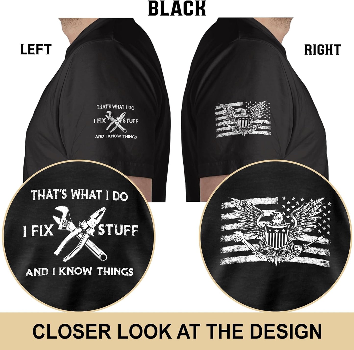 Thats What I Do I Fix Stuff Shirt, I Fix Stuff and Know Things Tshirt for Men, Funny Men Stuff 2