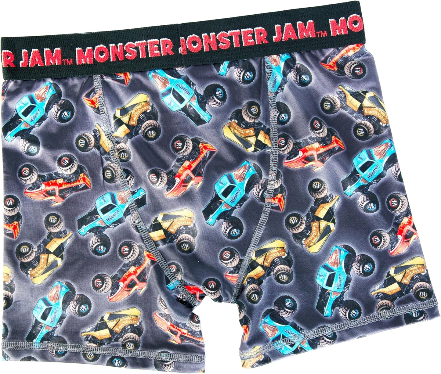 Monster Jam Boys' Exclusive 7-pk Athletic Boxer Briefs with Grave Digger, El Toro Loco & More, 2