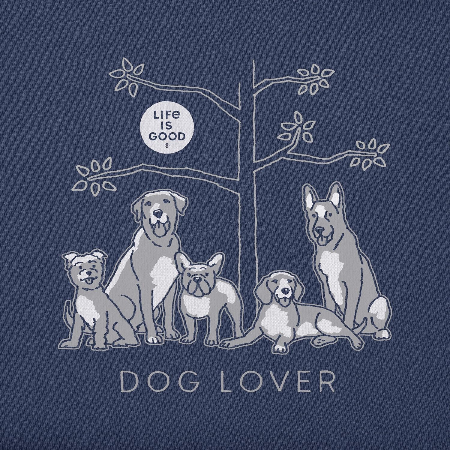 Life is Good Women's Dog Lover Tree Cotton Crewneck Tee Short Sleeve Graphic